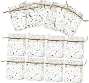 Didiseaon Organza Drawstring Bags Hot Stamping Stars Moon 100pcs Favor Bags for Wedding Birthday Christmas