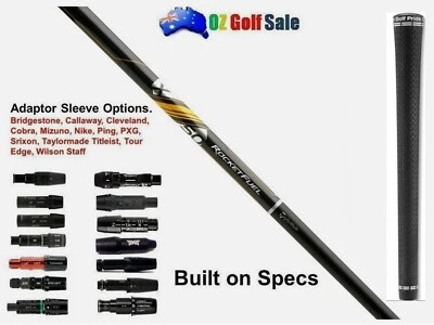 TaylorMade Fujikura Rocket Fuel 50X Driver FW Shaft + Adaptor Sleeve Tip + Grip