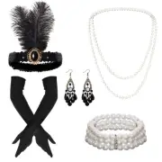 7 Pieces 1920S Accessories for Women Black Flapper Accessories Roaring 20S Acces