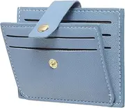 [SUIKIHUM] Small Credit Card Wallet Slim Wallet for Women and Men, PU Leather Minimalist Card Holder - Card Slots & Pocket with ID Window, Blue