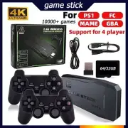Built in 64GB 20000+Retro Games+2 Wireless Gamepad HDMI 4K TV Game Stick Console