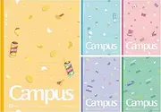 KOKUYO Campus Notebook, Dot A 7mm Ruled, Semi-B5, 30 Sheets, 30 Lines, Pack of 5, 5 Snack Motif Colors for Spring 2023 Limited Edition, Japan Import (NO-3CATN-L36X5)