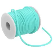 16Yds 4mm PVC Hollow Pipe Rubber Cord 2mm ID with Plastic Spool,Light Turquoise