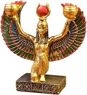 Egypt Isis Goddess Statue, Handmade Sculpture Decoration Old Exotic Household Collectible Figurine for House Room Garden Ornament Exquisite Decor,Gold,6 cm * 13 cm * 15 cm/3941