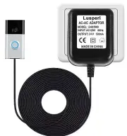 Extra Long 16.4ft Cord 24V 500mA Doorbell Transformer for Ring,Nest Hello,Wyz...