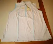 Sport Haley Women's Top Golf Shirt Size Large White & Light Blue - NWT