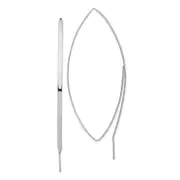 Sterling Silver Rhodium-Plated Polished Threader Earrings