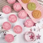 9pcs Cookie Cutter Easy to Clean Make Cookies Santa Claus Christmas Elk Biscuit