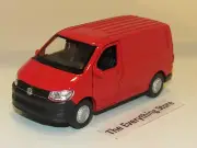 WELLY VOLKSWAGEN VW TRANSPORTER T6 PANEL VAN BRIGHT RED 4.5 INCHES FREE SHIP