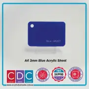 A4 Blue 4 Pack 3mm Acrylic Perspex Sheet