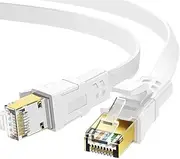ZHHSUNY Cat 8 Ethernet Cable, High Speed Heavy Duty 26AWG Cat8 LAN Network Cable 40Gbps, with Gold Plated RJ45 Connector, Internet Cable Compatible for Router (White, 3 Meter)