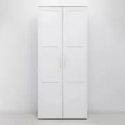 Stockholm Storage Cupboard Hamptons - White - Square Brass