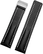 [BANDKIT] Watch Band For Breitling SUPEROCEAN AVENGER NAVITIMER Genuine Real Leather Men Watch Strap Watch Accessories Watch Bracelet Belt