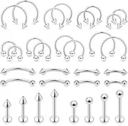 [Hnxnskt] Lip Rings Surgical Steel Snake Bite Jewelry 16G Lip Piercing Jewelry Vertical Labret Lip Jewelry Monroe Piercing Jewelry for Women Men