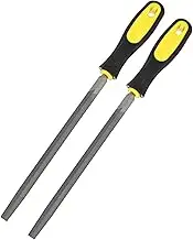 uxcell 2-Pack Triangular Metal File 8 Inch, High Carbon Steel File Diamond File Hand File W PVC Grip Handle for Wood/Metal/Ceramic/Glass/Stone/Jewelry/Tile/Model/DIY/Sharpening File