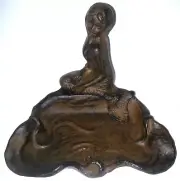 RARE NEW - CAST IRON METAL MERMAID CIGAR CIGARETTE ASHTRAY - MOBY DICK