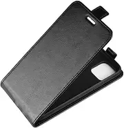 for iPhone 12 Series Vertical Flip Magnetic Closure PU Leather Case with Card Slot (for iPhone 12 Pro, Black)