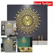 Handmade Gold Silent Wall Clock – Large 28-Inch Design for Living Room & Bedroom