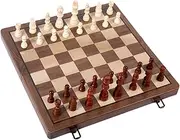 Chess Set - Magnetic Chess Set & Checkers Board | Magnetic Wooden Chess | Chess Board | Multifunctional Classic Strategic Game for Travel Kids Adults Outdoor Indoor Beginners Party