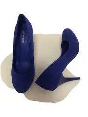 Brand New Suede Royal Blue Heels Jo Mercer Size 7 1/2