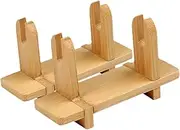 Vaguelly 2pcs Chinese Fan Display Holder Traditional Wooden Fan Stand Folding Fan Display Rack for Home Decoration Living Room Bedroom Office