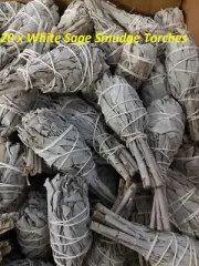White Sage Smudge Sticks 20 x 4" Torches Bundle BULK Pack Free Post