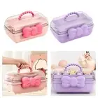 Portable Vanity Jewelry Case Display Container Hair Accessory Storage Box