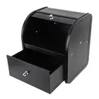 AU (Drawer Double Layer Black )Double Layer Bread Box Metal Bread Storage Bin Mu
