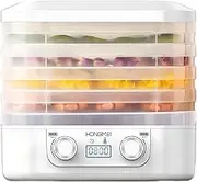 Food Dryer Machine, Food Dehydrator Machine with 15-70℃ Temperature Control & 48H Timer, Dehydrator Machine for Candy and Snacks, 360° Hot Air Drying, for Beef, Fruit, Dog Snacks White