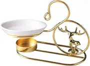 Iron Diffuser Nordic Style Aroma Burner Tea Aromatherapy Candle Light Holder Decoration for Home Bedroom Cafe Gold, Black (Color : Golden)