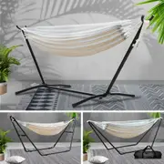 Gardeon Outdoor Hammock Chair With Stand Swing Bed Portable Camping Hammocks Double