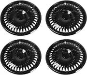 4 Pcs Wheel Hub Cap Black ABS Wheel Fully Wrap Rim Replacement, 16in Fully Wrap Rim Protector Trim for Any 16 Inches Steel Wheel
