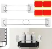 Gatuida 2 Pcs Rv Shower Corner Storage Bar Adjustable Camper Travel Bathroom Accessories for Securing Toiletries