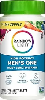 Rainbow Light - Men's One Multivitamin - Supports Energy, Stress Management, Heart, Prostate, Muscle, and Reproductive Health in Men - 150 Tablets