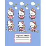 COMPOSITION NOTEBOOK: HELLO KITTY JOURNAL WITH WIDE RULED NOTEBOOK LINED SCHOOL JOURNAL - 100 PAGES - 8.5X11 - CHILDREN KIDS GIRLS TEENS WOM