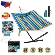 Luxurious Two Person Hammock with Portable Stand, 480lbs Capacity for Relaxation