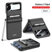 Magnetic Case with Pen & Camera Screen Protector for Samsung Galaxy Z Flip 4 Black