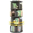 Rotating Bookshelf, Wood Corner Bookshelf, 360 Display Spinning Bookcase