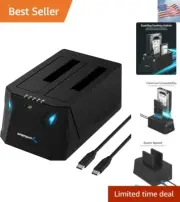 USB Type C SATA 2.5” & 3.5” Dual Bay Hard Drive Docking Station | Offline Clo...