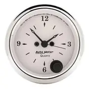 Autometer Old Tyme White Analog Clock Quartz Movement - 2 1/16 Inch, AU1686