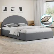 ALFORDSON Bed Frame Queen Double King Single Gas Lift Storage Base Grey Fabric