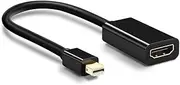 Mini DisplayPort to HDMI Adapter, Supports 1920x1080 HD Resolution, Gold Plated Connectors