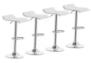 Bar Stools Set of 4, Armless Adjustable Swivel Barstools, Modern Backless