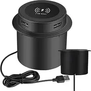 Under Desk Wireless Charger - Embedded USB Desk Smart Charging,Smart Multifunctional Mobile Phone Accessories for Home, Office, Desktop, Counter, Bedside, Tables