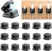 16 Pack Magnetic Cord Organizer, Cord Holder for Nightstand,Desktop Multipurpose Magnetic Cable Clips for Organizing Desk,Nightstand and Car Phone Charger(Black)