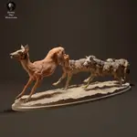 TAZO工坊[AD] 伊比利亞狼正在獵殺西方狍WOLVES HUNTING A ROE DEER 3D列印模型IP