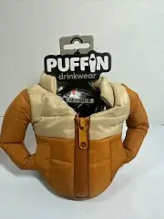 Puffin Drinkwear The Puffy Jacket Ski Drink Koozie Coozie Funny Gag Gift Fun