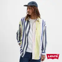 在飛比找蝦皮商城優惠-Levis Oversize寬鬆版長袖條紋襯衫外套 男款 A