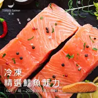 在飛比找PChome24h購物優惠-美威 冷凍精選鮭魚菲力 200g (60片／箱）