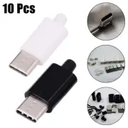 10pcs USB3.1Type C Male Plug PCB Board Welding Line With-Black Or White-shell